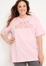 Plus Size Day Drinkin Graphic Tee, C595, small