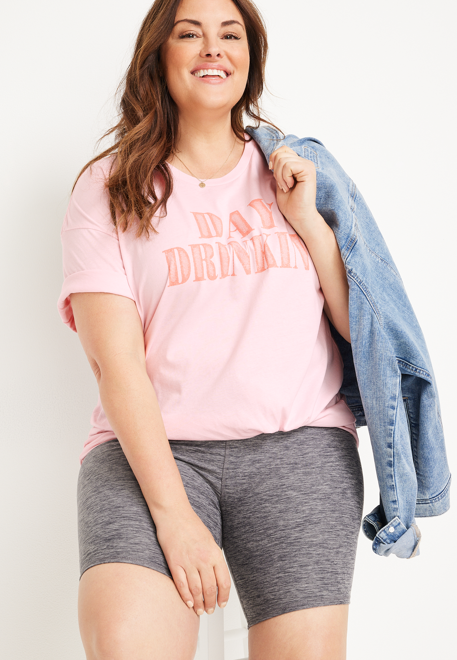 Plus Size Day Drinkin Graphic Tee, C595, large
