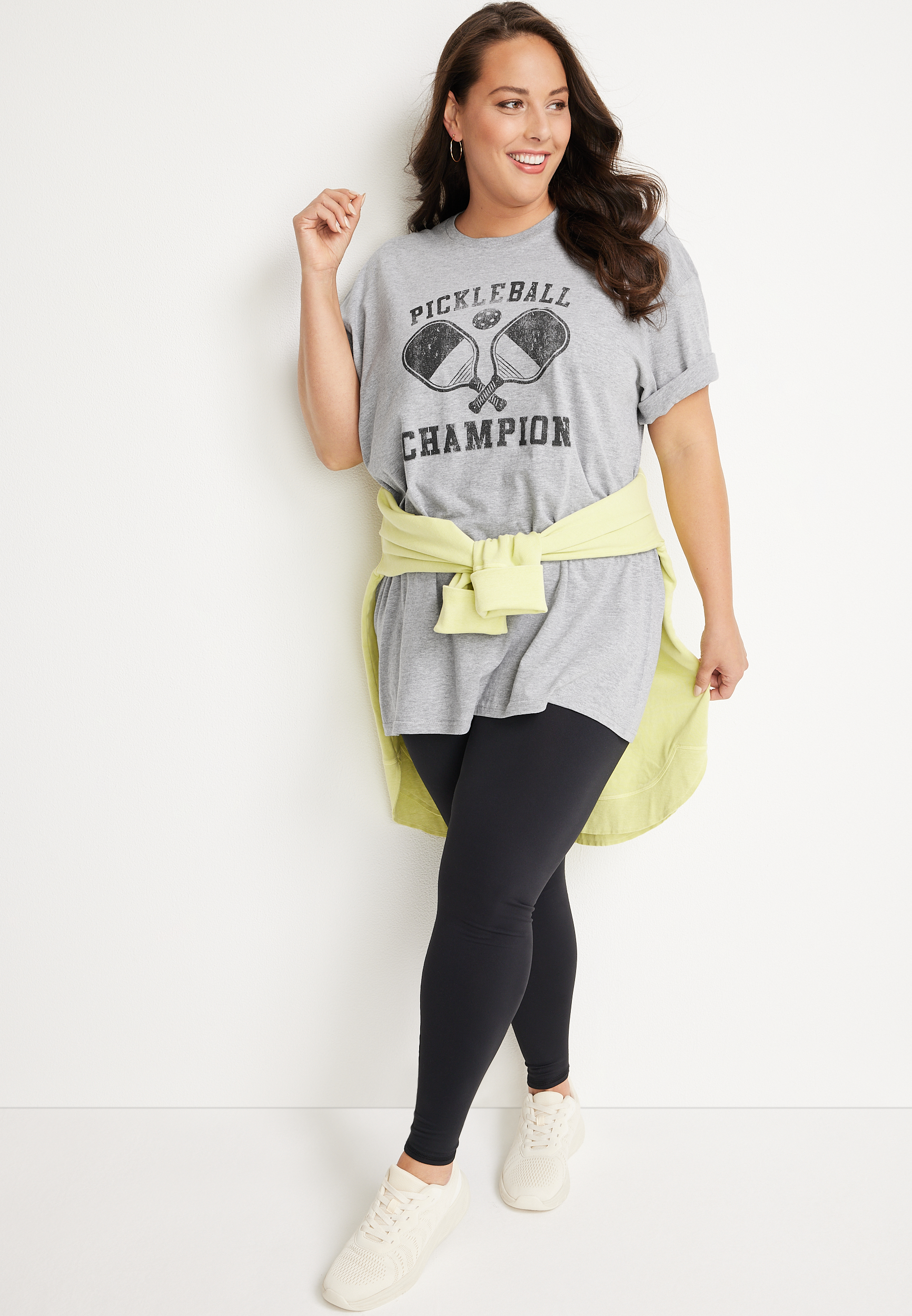 Plus Size Pickleball Champion Graphic Tee, MEDIUM HEATHER GRAY, large