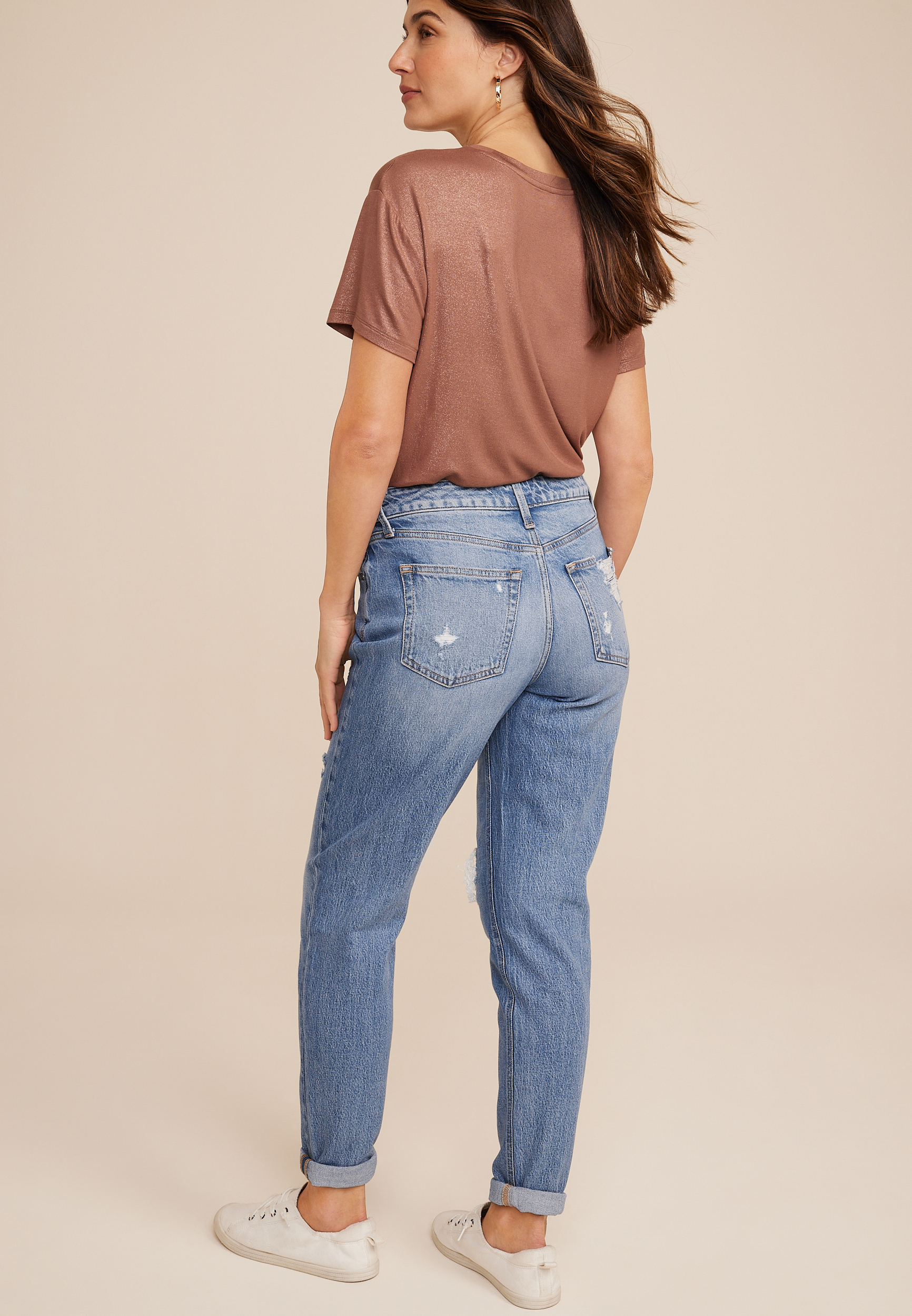 edgely&trade; High Rise Studded 90s Taper Ankle Jean, C3337, large