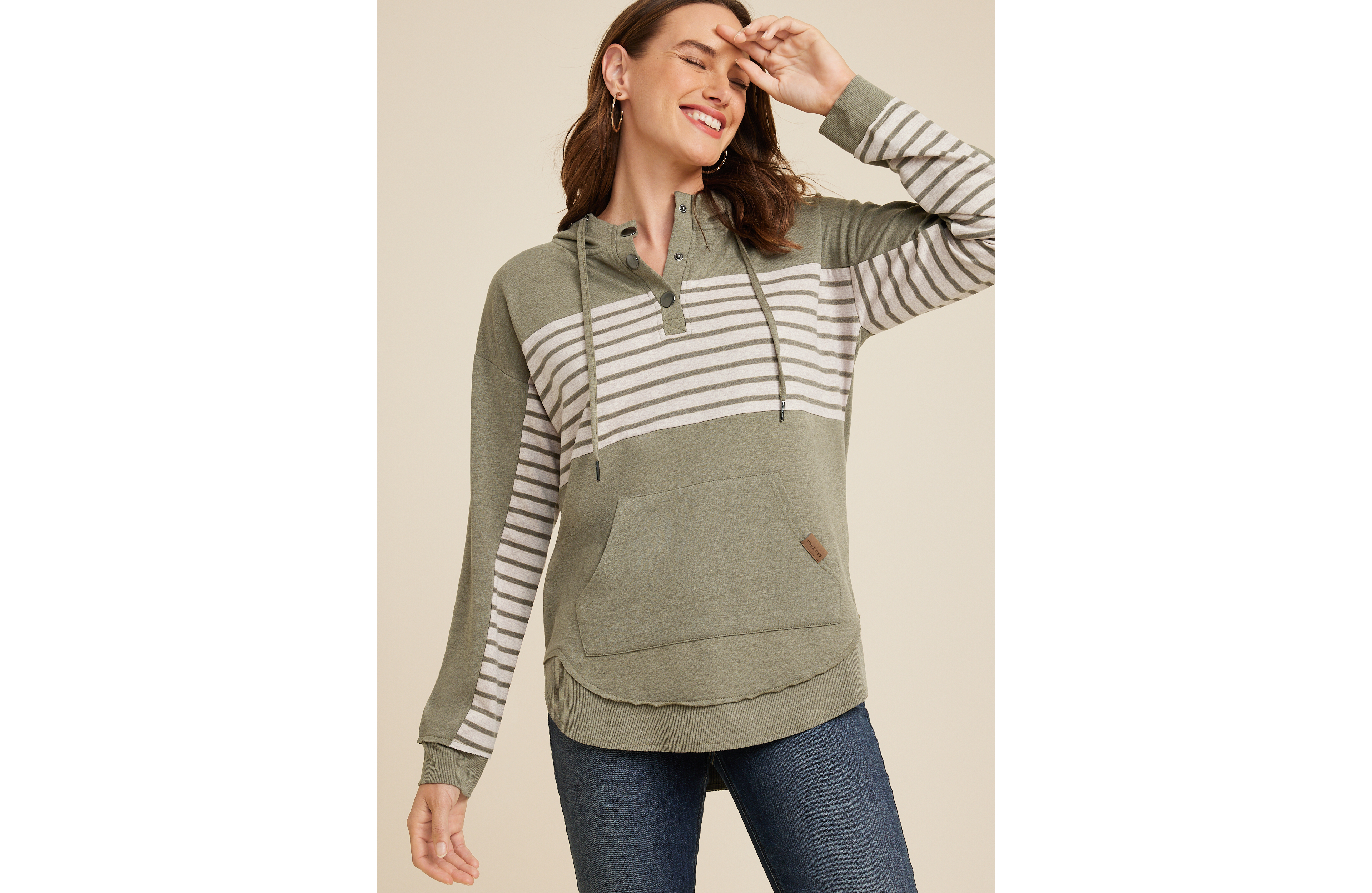 Homeward Colorblock Snap Front Hoodie