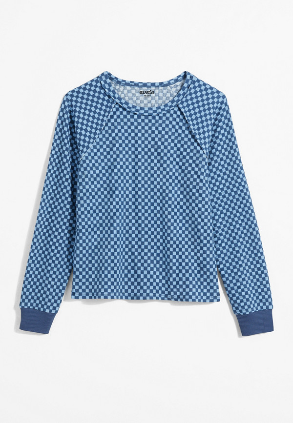 Girls Checkered Long Sleeve Tee | maurices