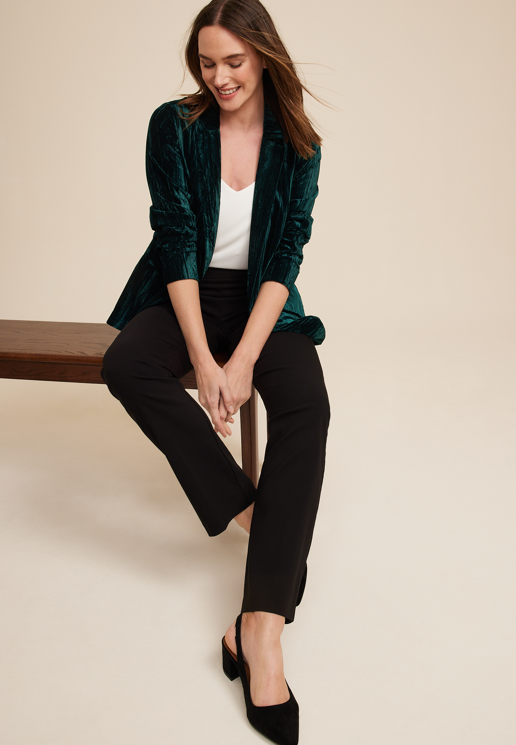 Versa Green Velvet Blazer, C9041, large