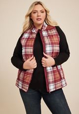 Plus Size Plaid Vest, C5528, small