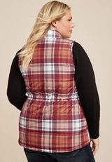 Plus Size Plaid Vest, C5528, small