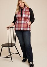 Plus Size Plaid Vest, C5528, small