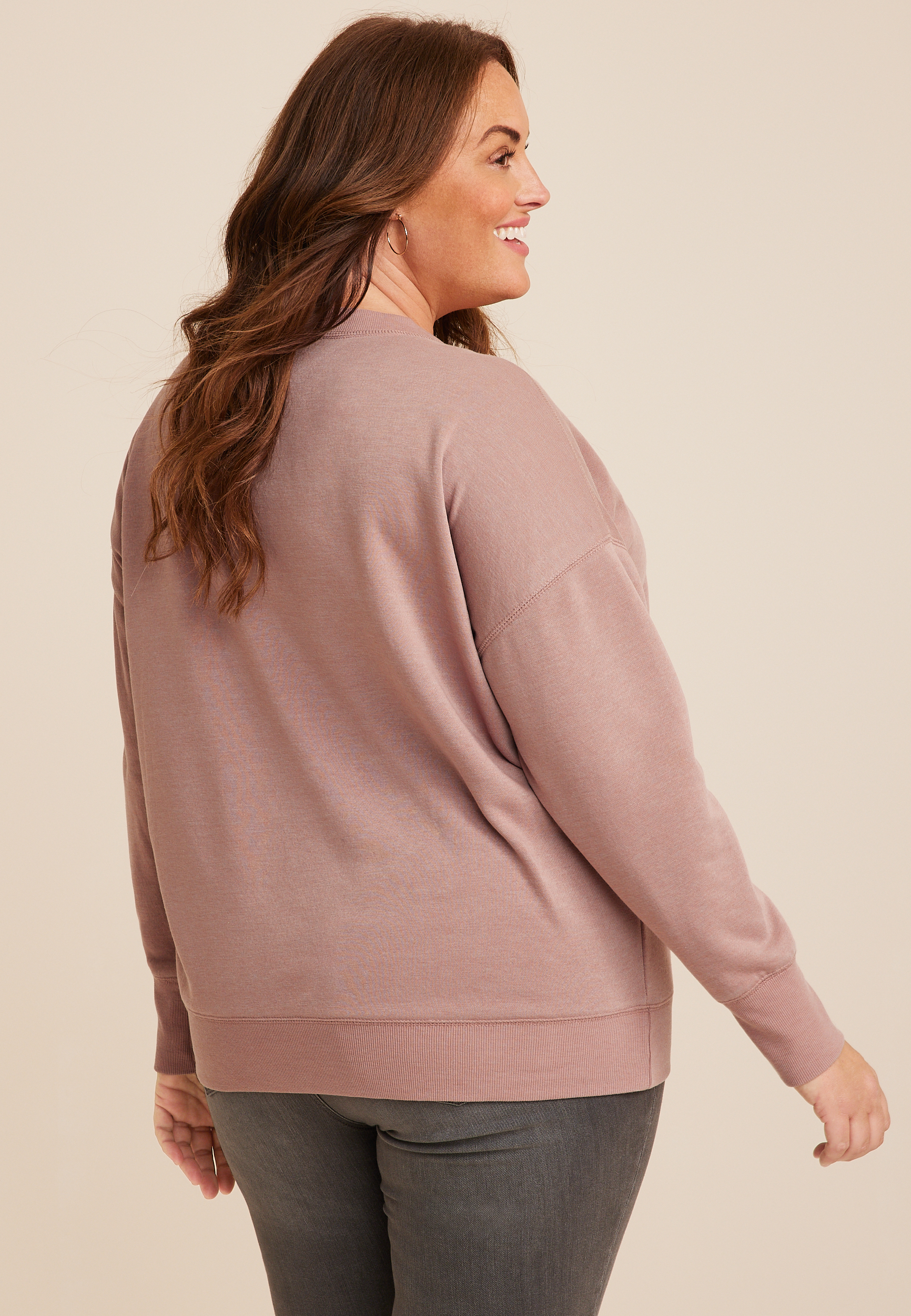 Plus Size Kickin It Old School Sweatshirt, BURLWOOD, large
