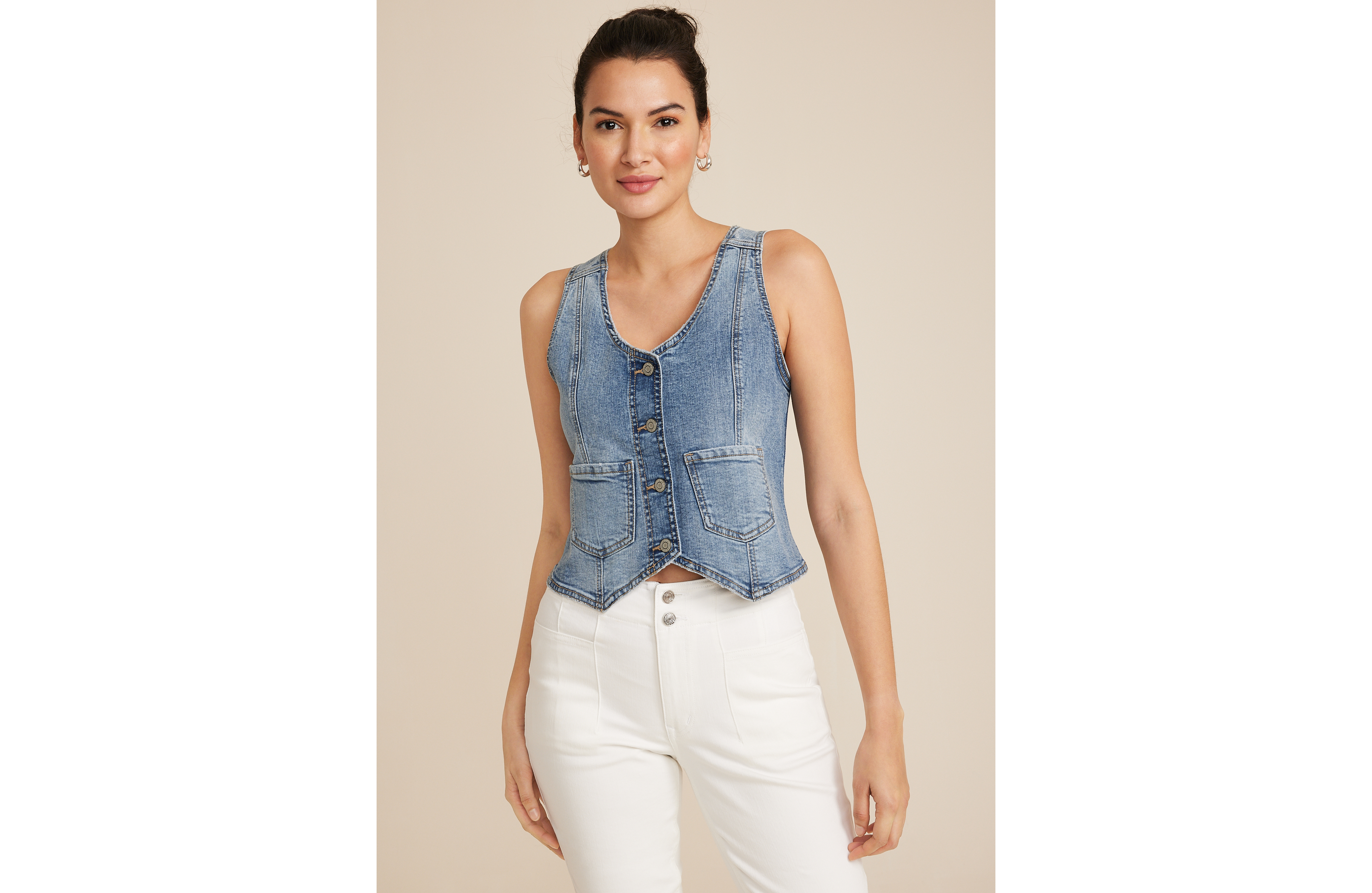 Fitted Denim Vest
