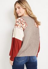 Patchwork Sleeve Mixer Tee, C4960, small