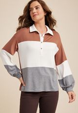 Rugby Colorblock Henley Tee, C2561, small