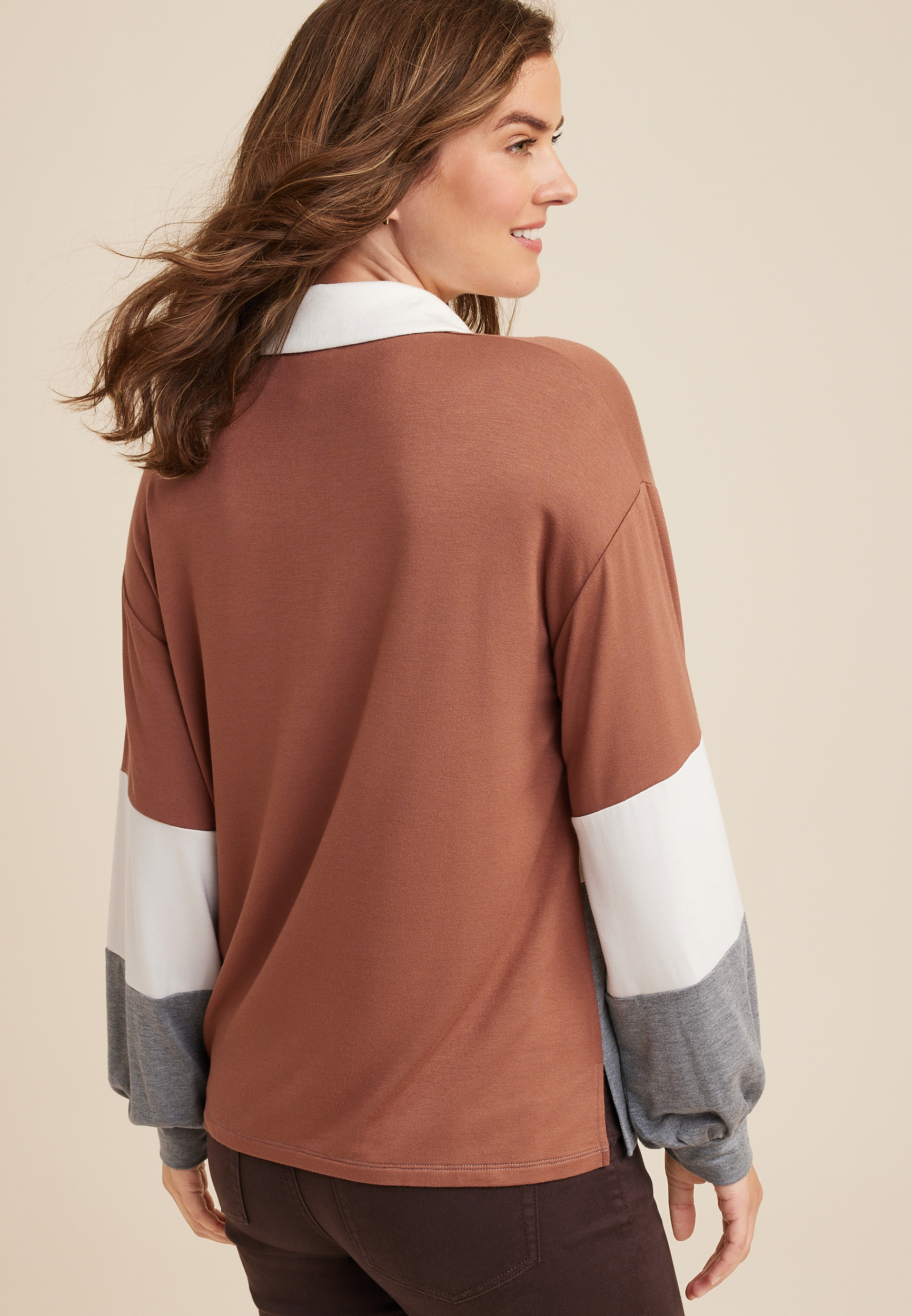 Rugby Colorblock Henley Tee, C2561, large
