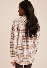 Cabin Plaid Boyfriend Tunic Shirt, C3263, small