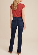 Everflex&trade;Slit Hem Mid Rise Slim Boot Jean, C258, small