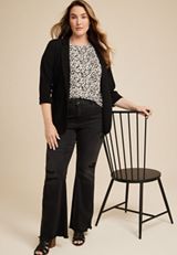 Plus Size 24/7 Kennedy Animal Crew Neck Tee, C5883, small