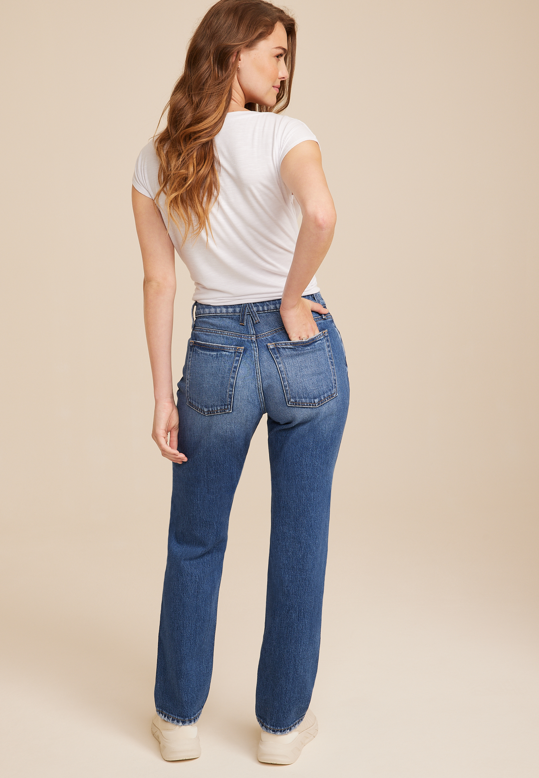 Goldie Blues&trade; High Rise Curvy Medium Legacy Straight Jean, MEDIUM SANDBLAST, large
