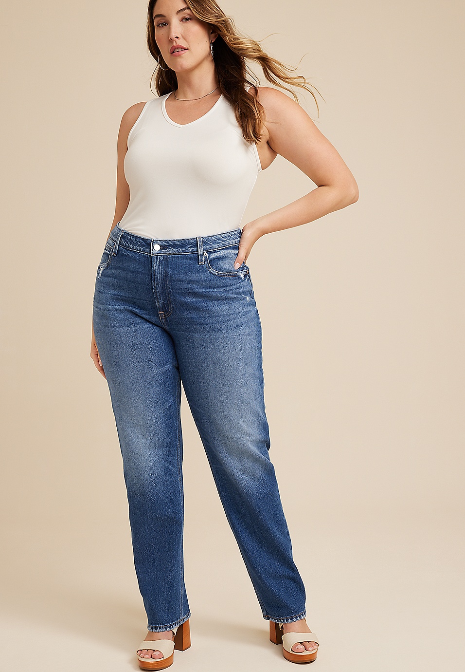 Plus Size m jeans by maurices™ Cool Comfort Crossover High Rise Pull On  Super Skinny Jean