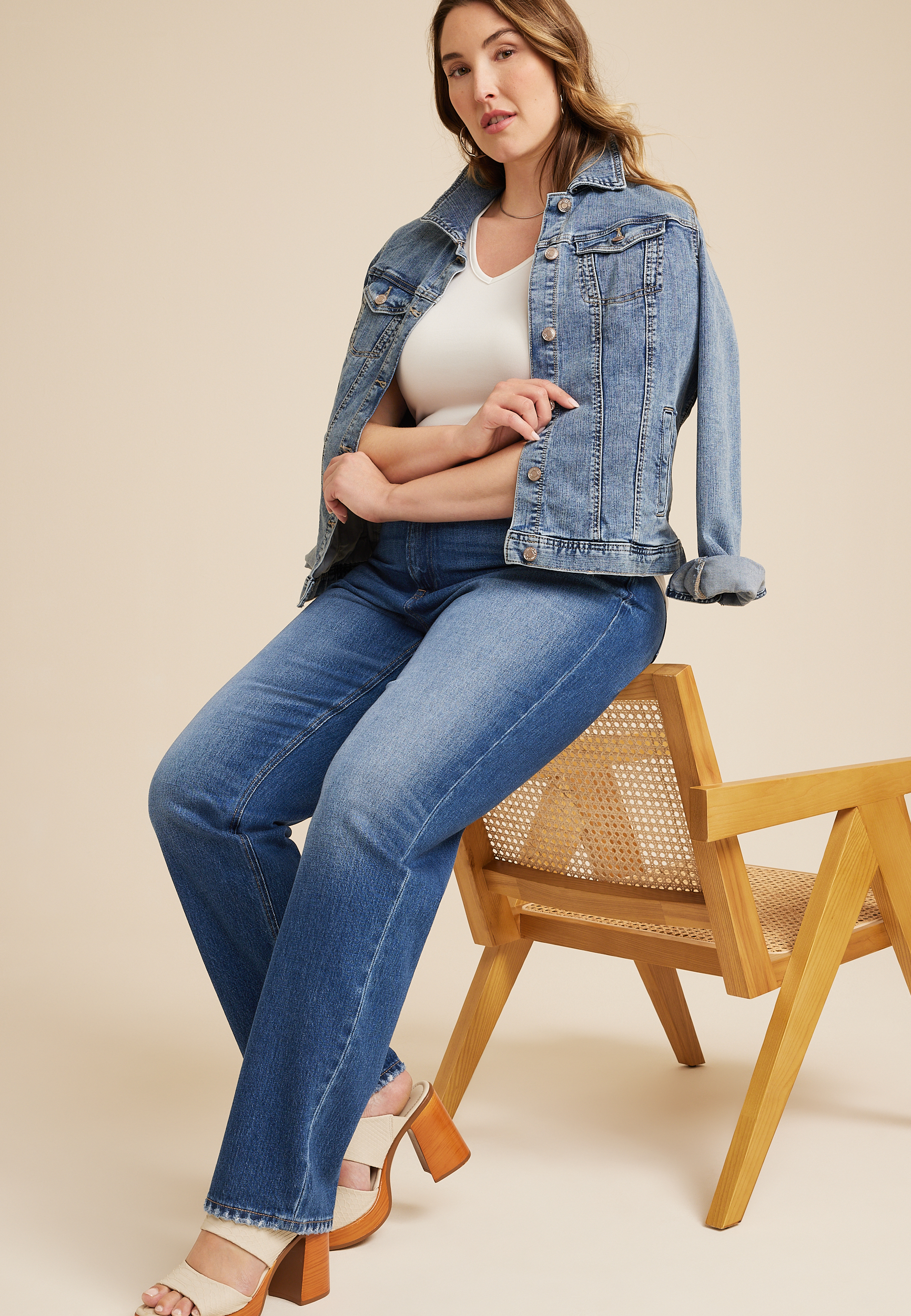 Plus Size Goldie Blues&trade; High Rise Curvy Medium Legacy Straight Jean, C3337, large