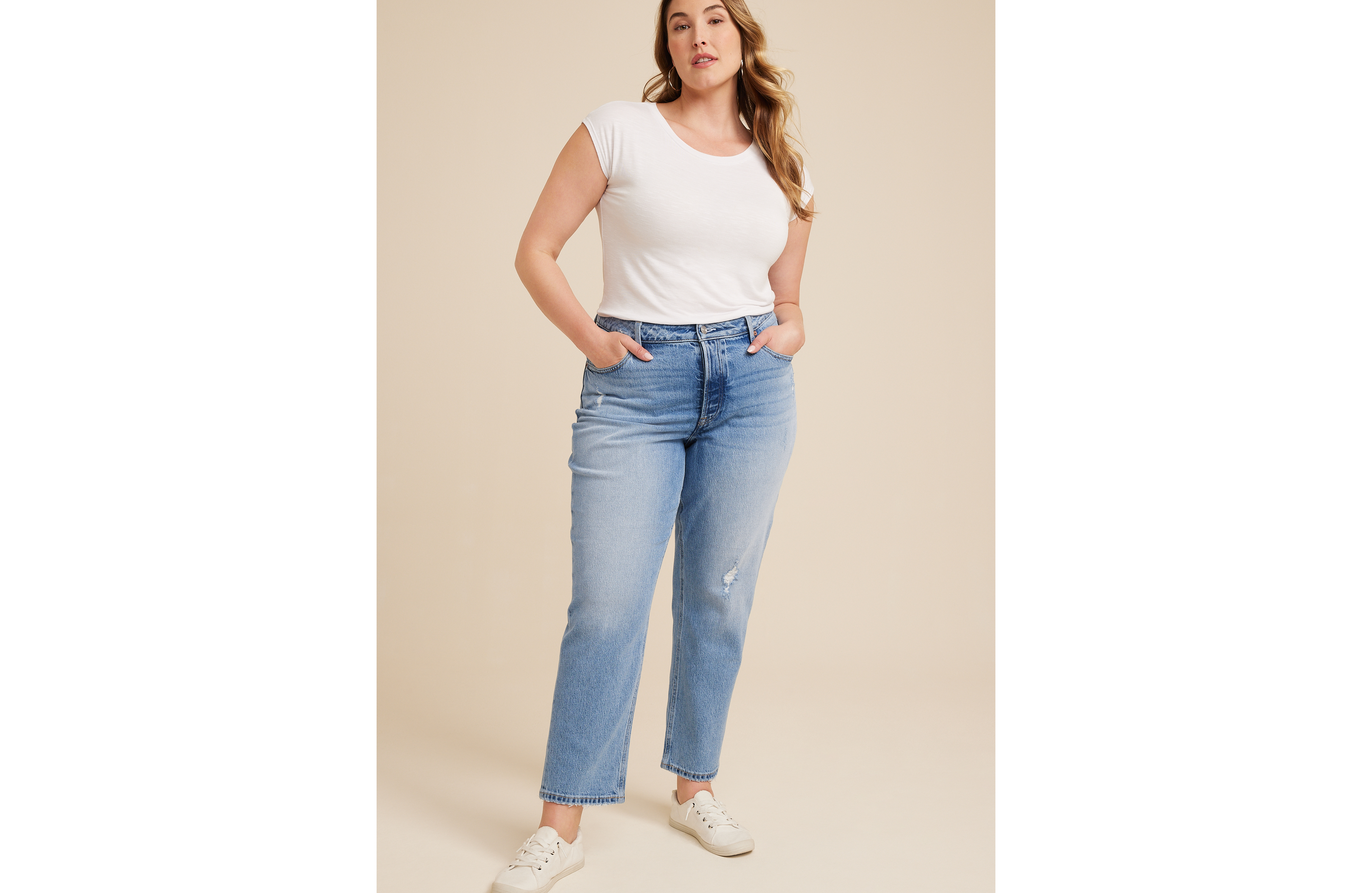 Plus Goldie Blues™ High Rise Curvy Light Cheeky Taper Ankle Jean