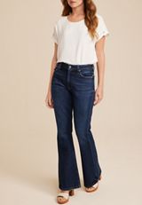 Goldie Blues&trade; High Rise Curvy Dark 90s Flare Jean, DARK SANDBLAST, small