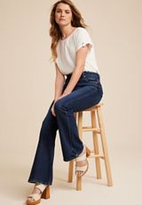 Goldie Blues&trade; High Rise Curvy Dark 90s Flare Jean, DARK SANDBLAST, small