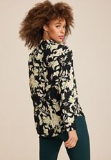 Atwood Pleated Floral Blouse, BLACK COMBO, small