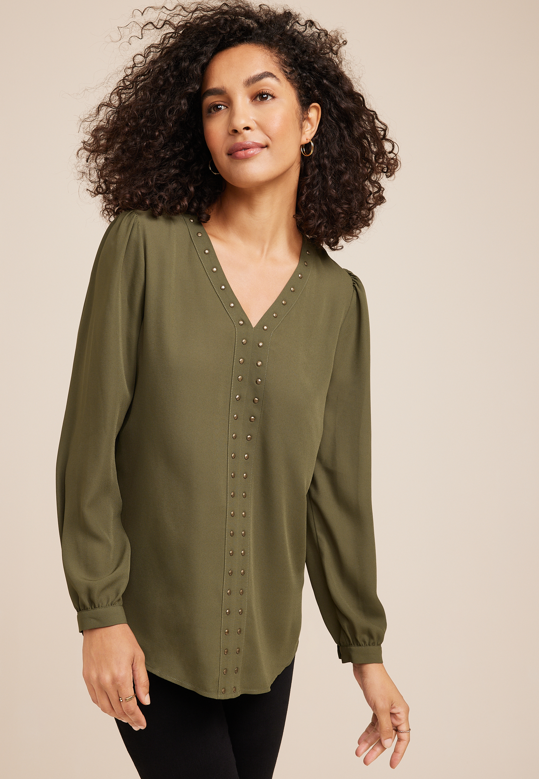 Atwood Studded Tunic Blouse | maurices