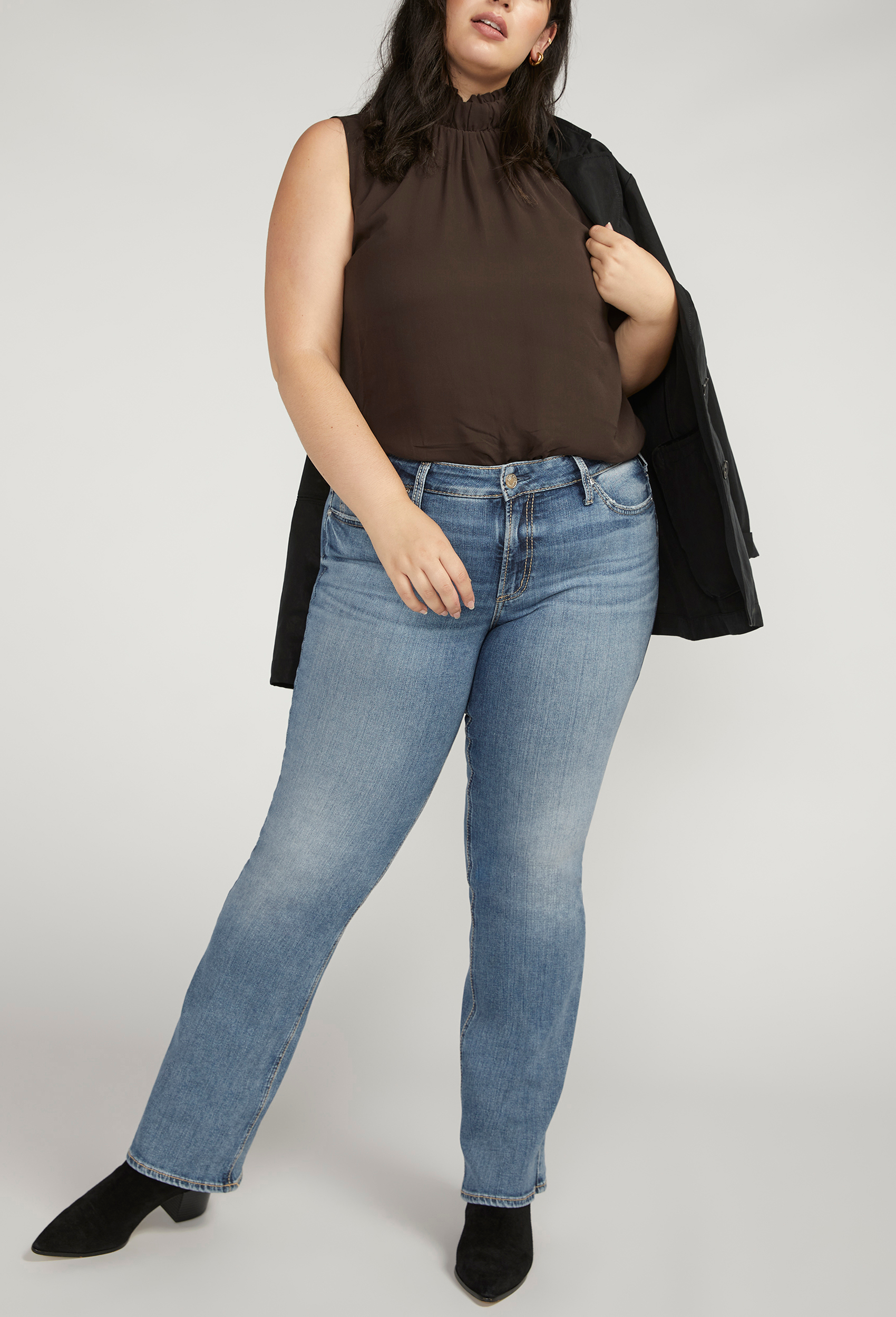 Plus Size edgely™ Super Skinny High Rise Curvy Double Button Jean