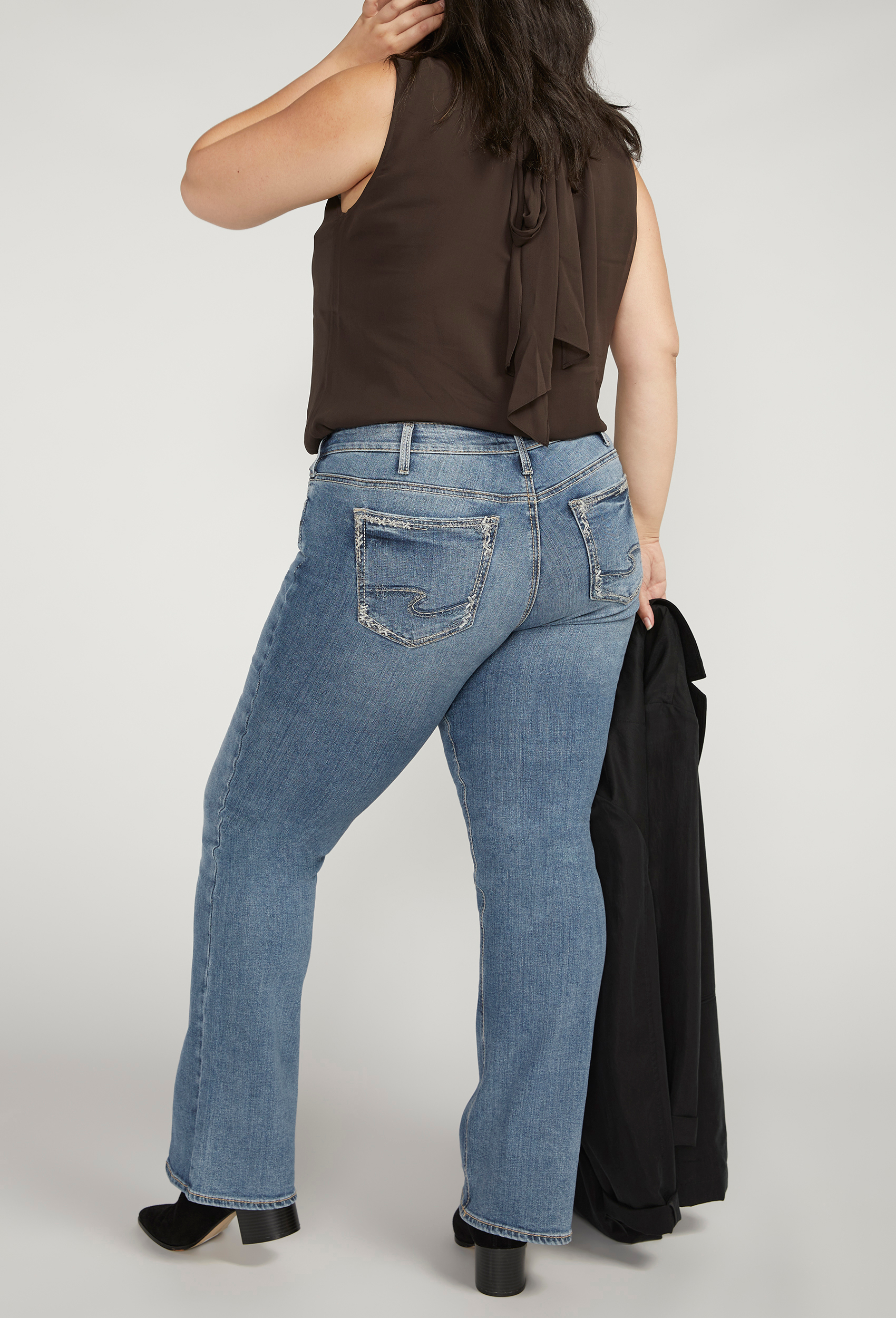 Plus Size Silver Jeans Co.&reg; Suki Bootcut Curvy Mid Rise Jean, MEDIUM SANDBLAST, large