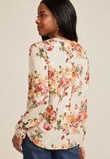 Delton Floral Button Back Blouse, C1008, small