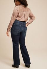 Plus Size KanCan&trade; Dark High Rise Double Button Bootcut Jean, DARK SANDBLAST, small