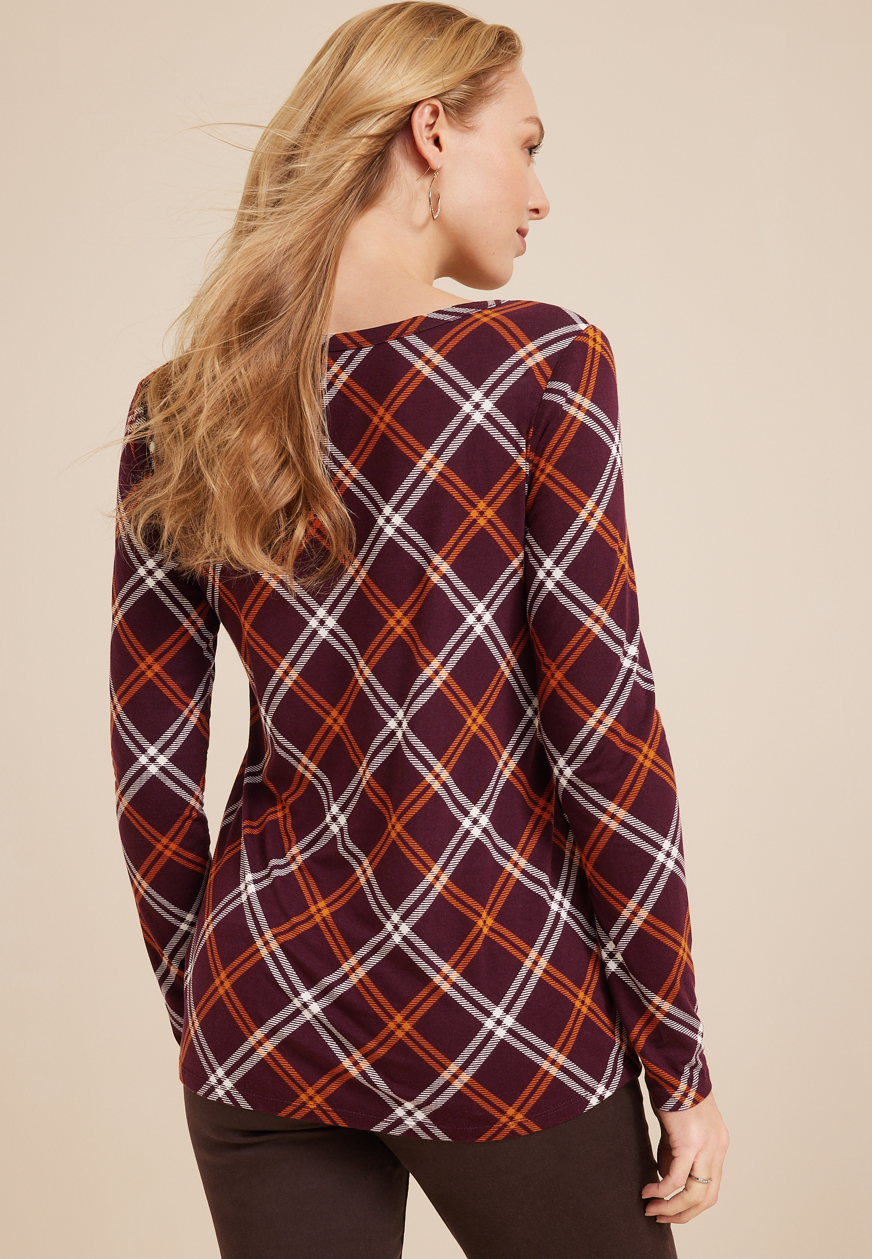 24/7 Kennedy Plaid Crew Neck Tee, C9153, large
