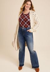 Plus Size 24/7 Kennedy Plaid Crew Neck Tee, C9153, small
