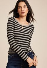 24/7 Kennedy Striped Crew Neck Tee, C6256, small