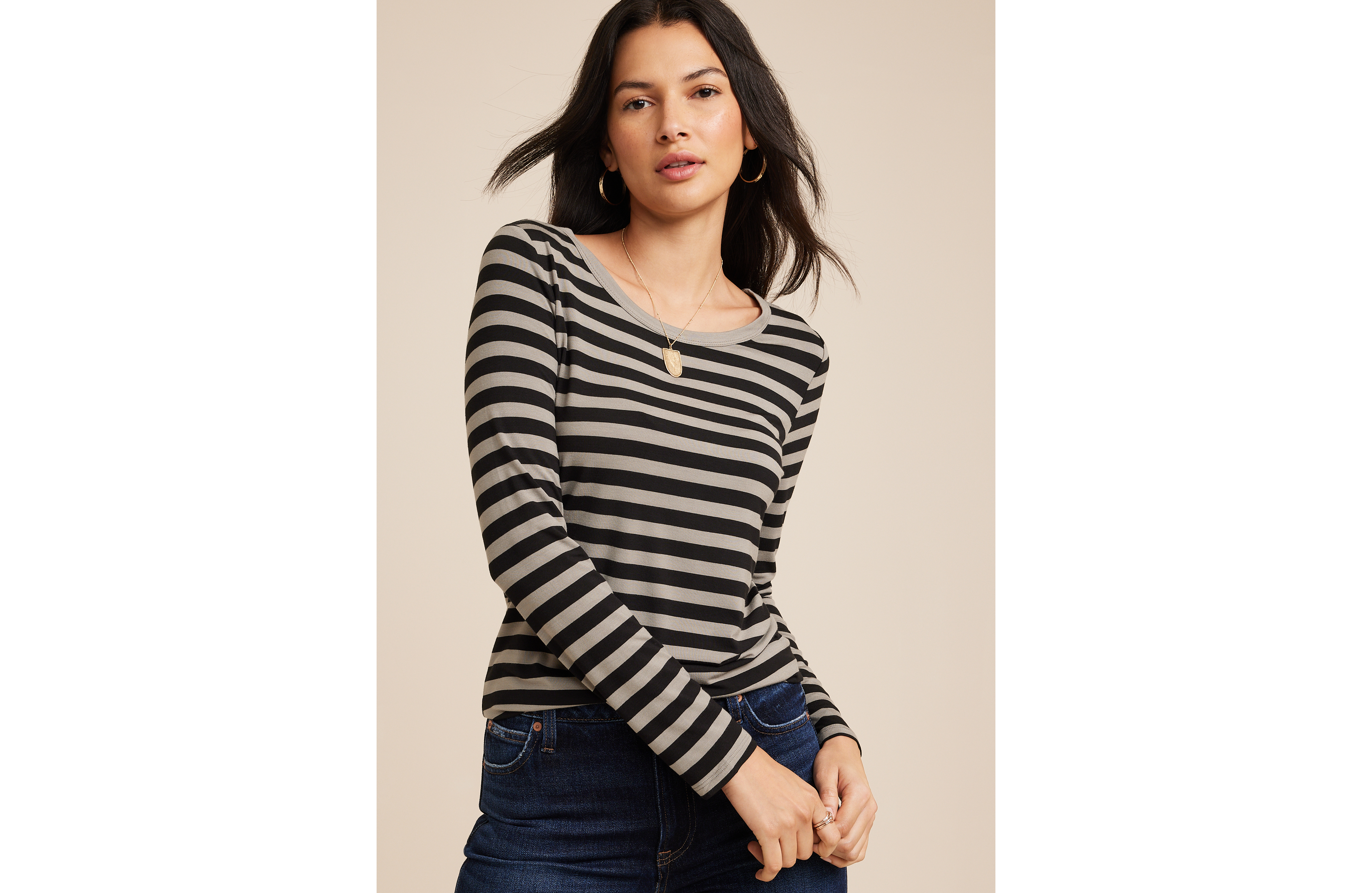 24/7 Kennedy Striped Crew Neck Tee
