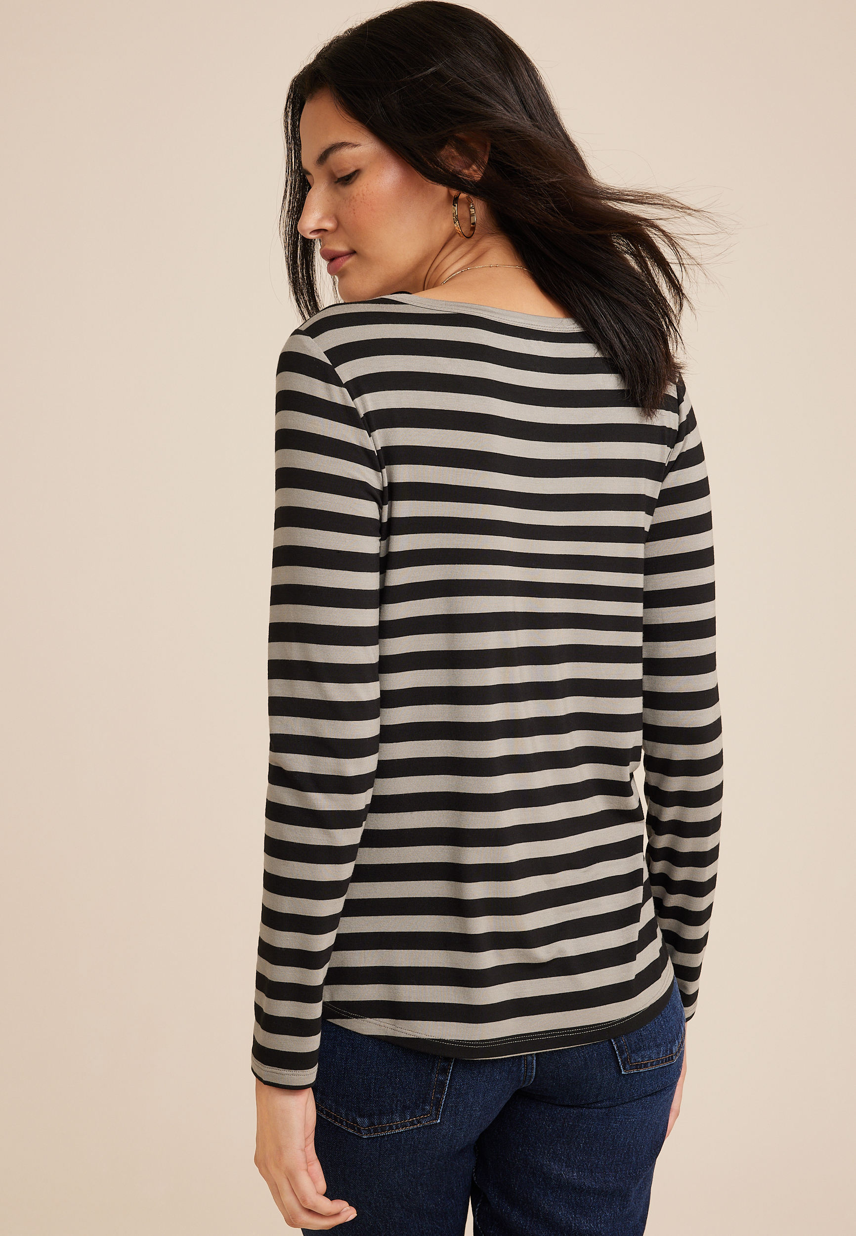 24/7 Kennedy Striped Crew Neck Tee, C6256, large