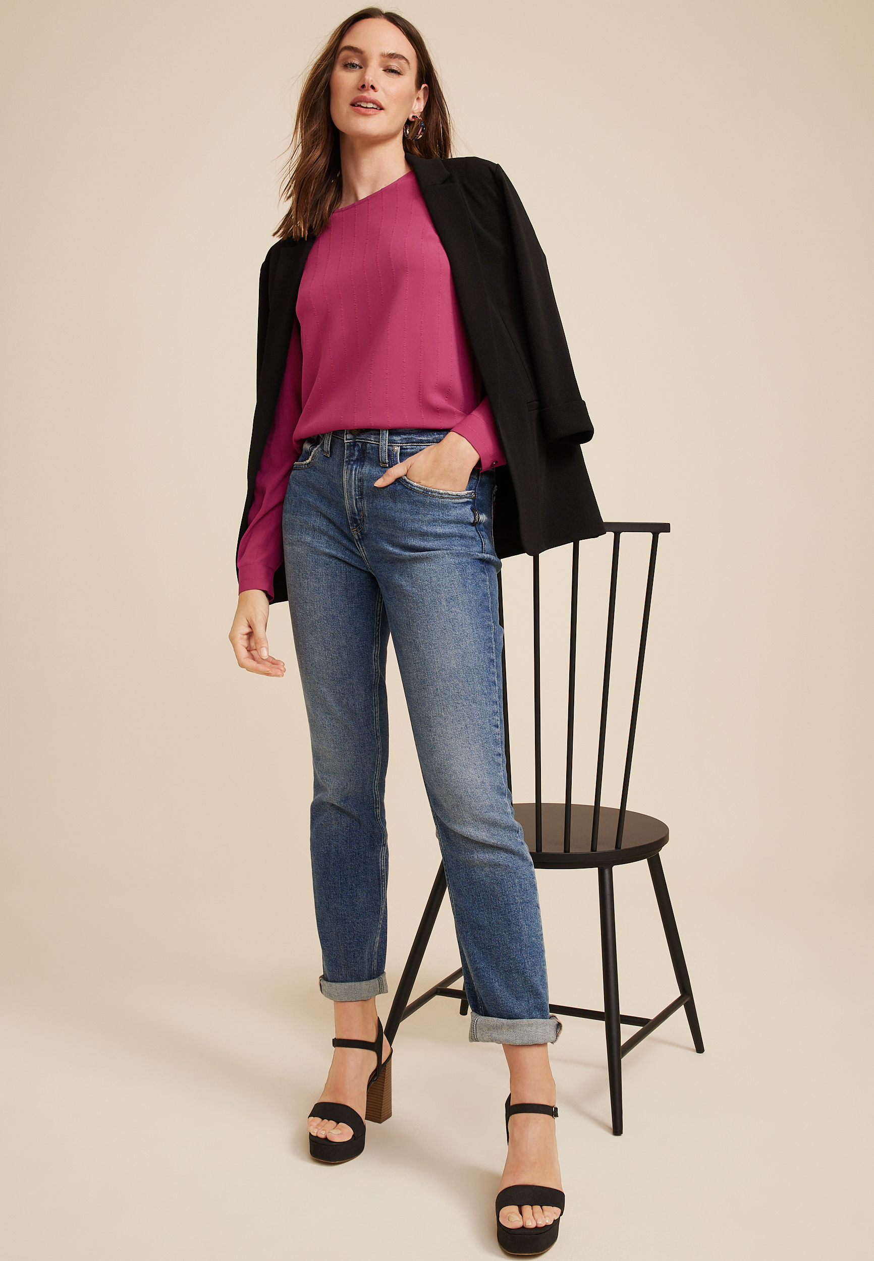 Delton Button Back Blouse, C9094, large