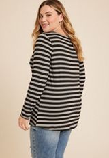 Plus Size 24/7 Kennedy Striped Crew Neck Tee, C6256, small