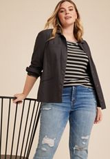 Plus Size 24/7 Kennedy Striped Crew Neck Tee, C6256, small