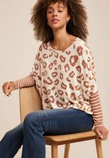 24/7 Dakota Leopard Print Dolman Top, C9195, small