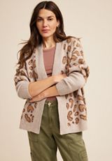 Leopard Cropped Cardigan, C9054, small
