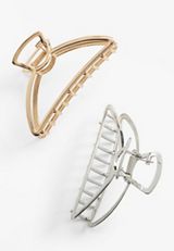 2 Pack Mixed Metal Claw Hair Clips, C1524, small