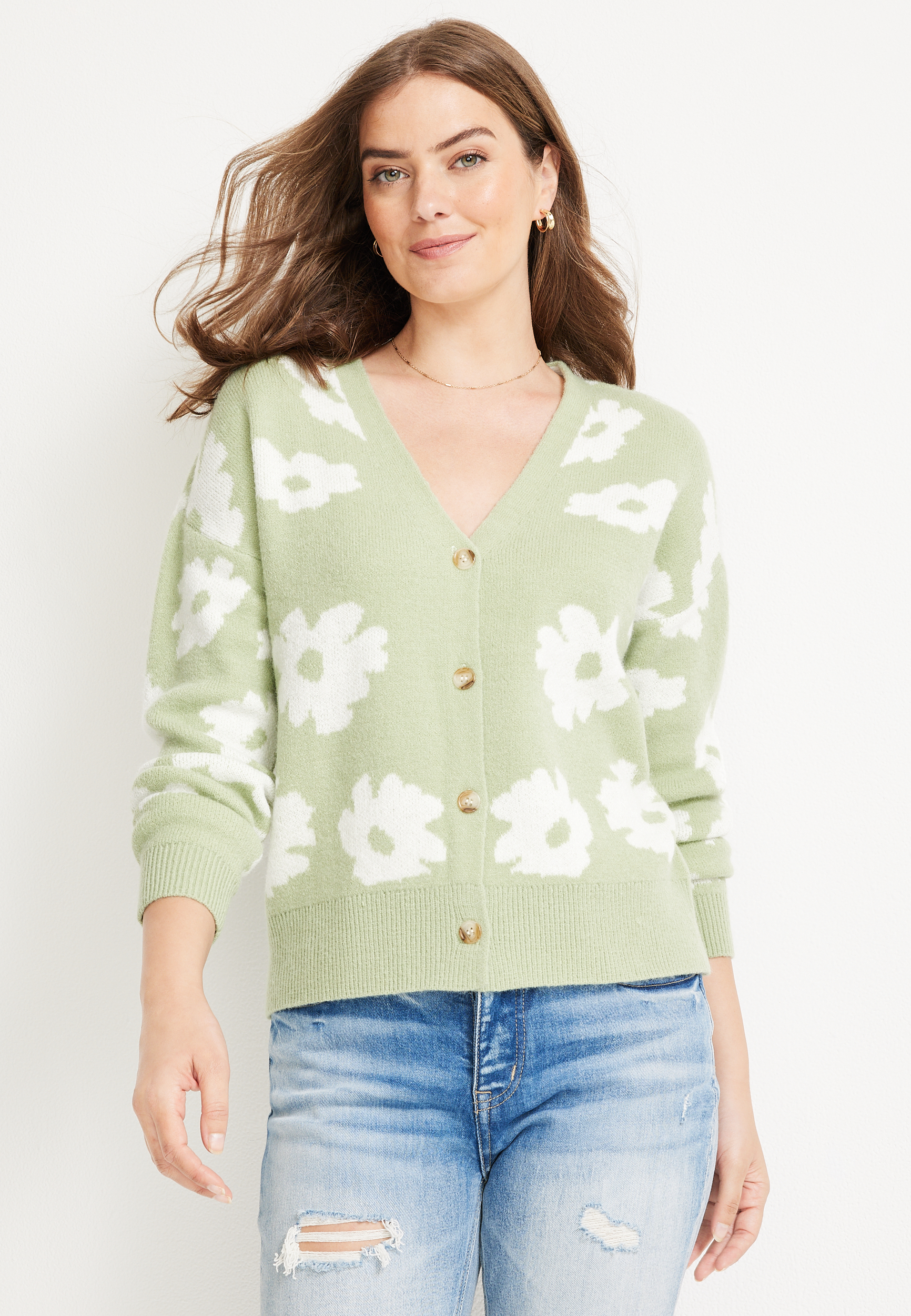 Floral Button Cardigan | maurices