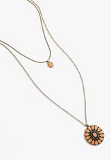 Teardrop Flower Pendant Necklace, , small