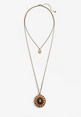 Teardrop Flower Pendant Necklace, , small