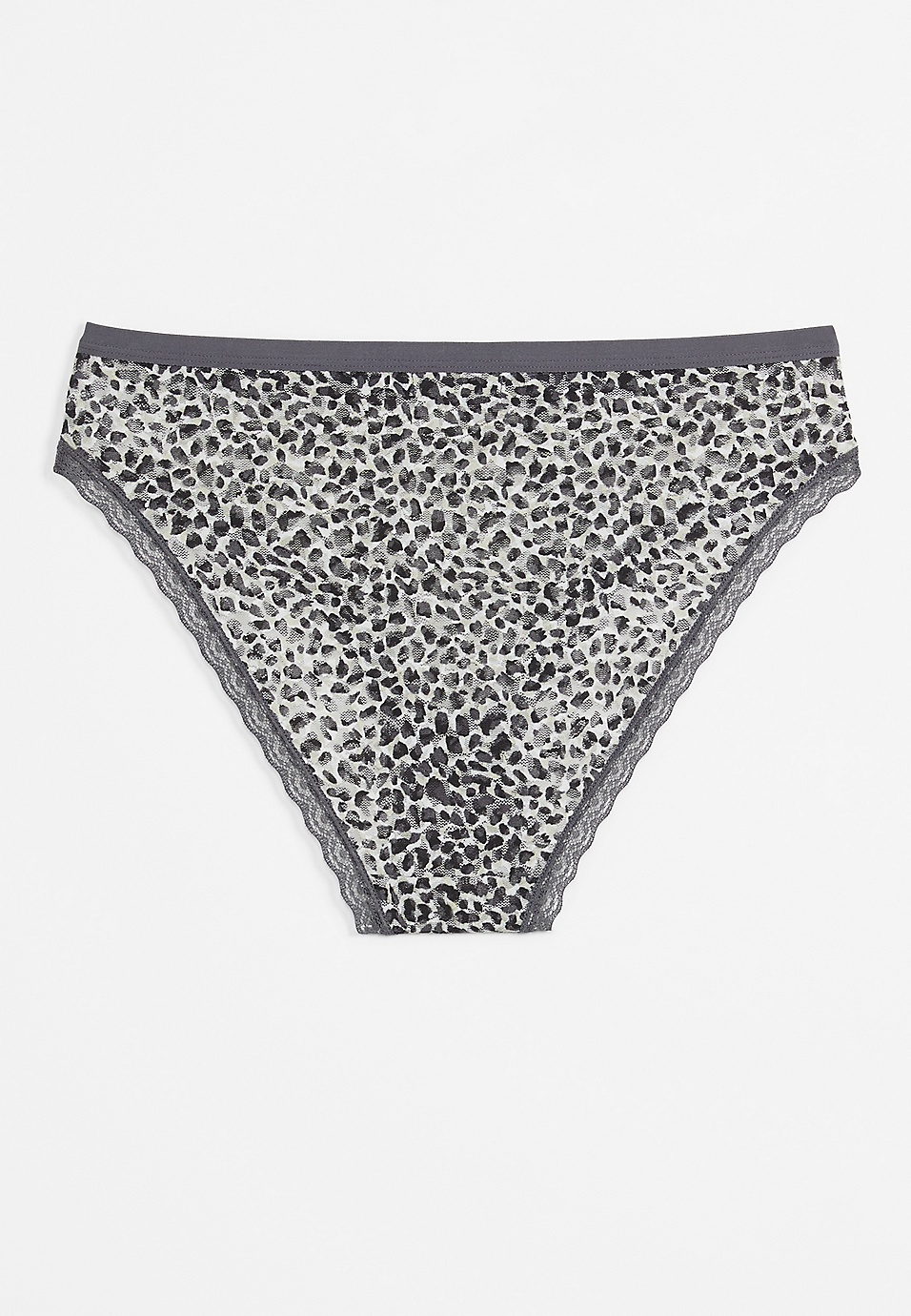 Buy Black Animal Print Lace Briefs for Women Online