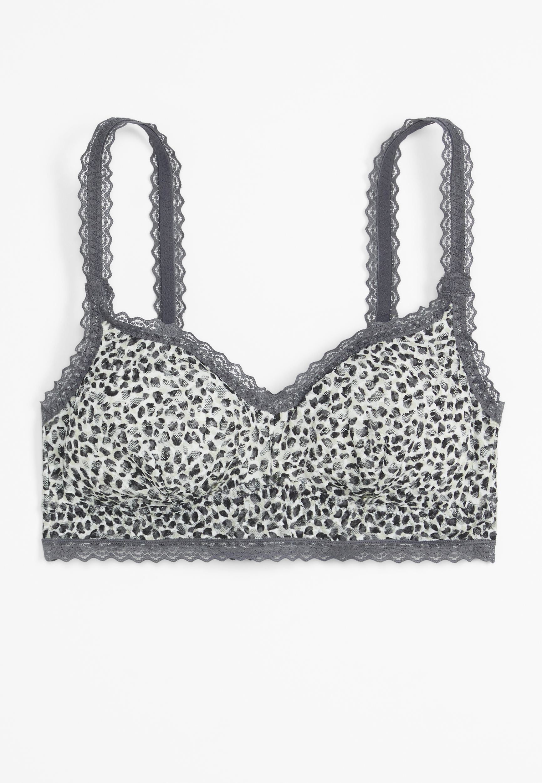 Vintage Lace Animal Bralette, BLACK COMBO, large