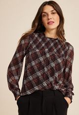 Melody Mesh Plaid Top, C9153, small