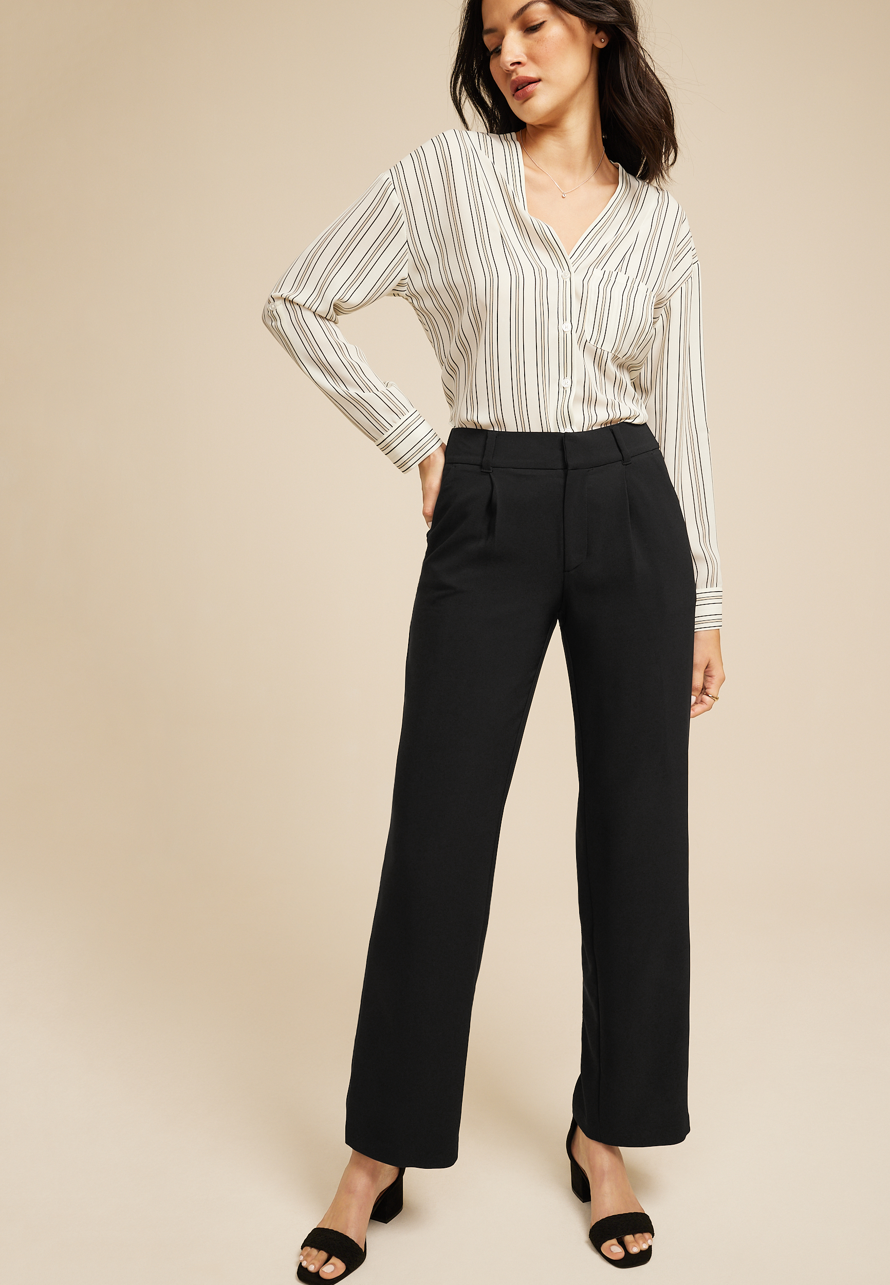 Idealist High Rise Wide Leg Dress Pant | maurices