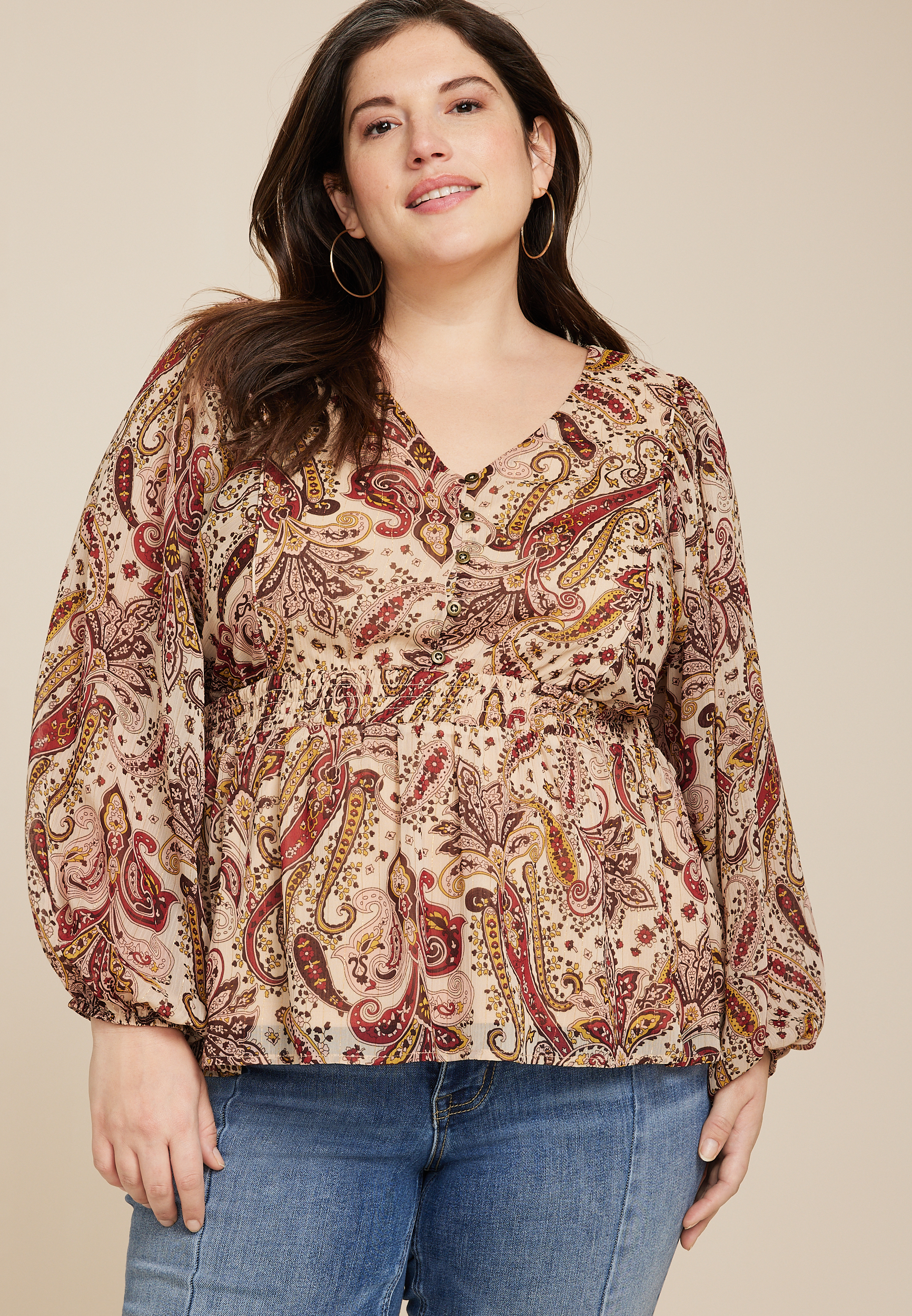 Plus size hot sale blouses clearance