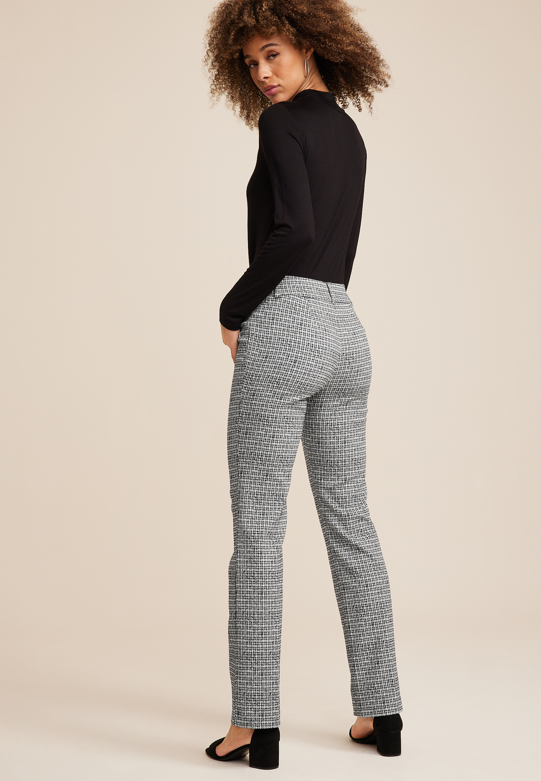 Bengaline Mid Rise Textured Bootcut Pant, C268, large